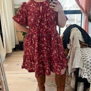 Old Navy Red Floral Dress, Size 2X
